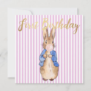 Peter, el conejo que sopla chicle rosada