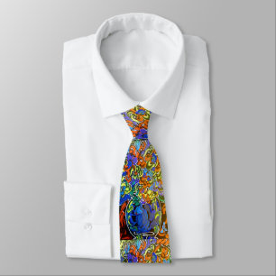 "peter max art style" florero con corbata de flore