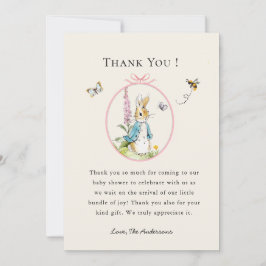 Peter rabbit Baby Ducha Gracias tarjeta