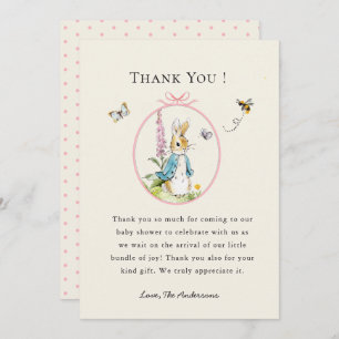 Peter rabbit Baby Ducha Gracias tarjeta