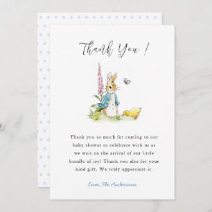 Peter rabbit Baby Ducha Gracias tarjeta