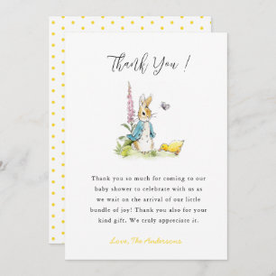 Peter rabbit Baby Ducha Gracias tarjeta
