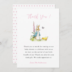 Peter rabbit Baby Girl ducha Gracias tarjeta