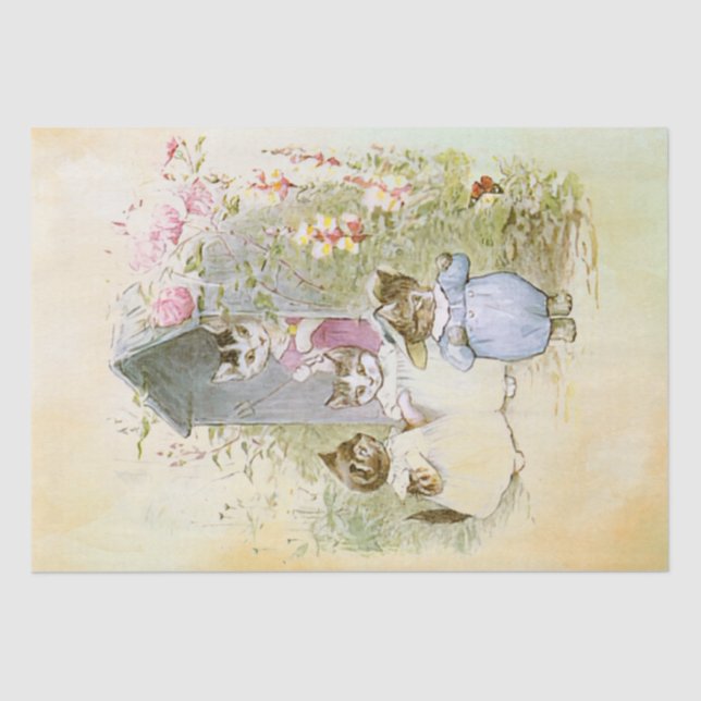 Peter Rabbit (gatos) Tejido Papel (Anverso)