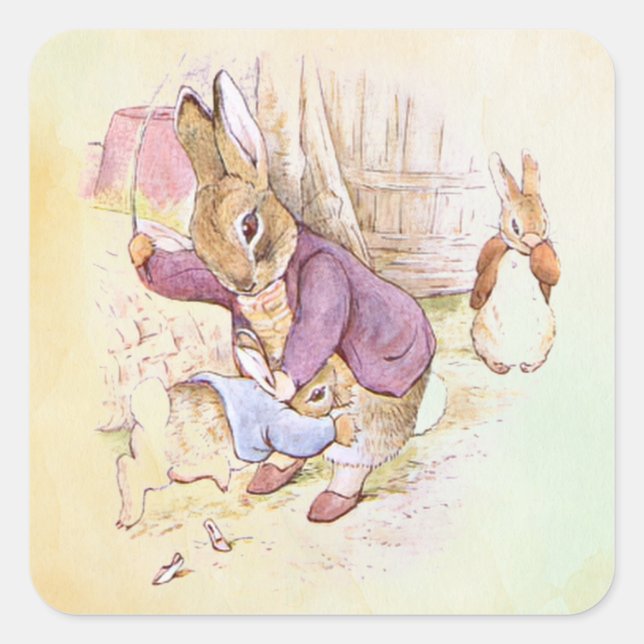 Peter Rabbit (papá) Pegatina cuadrado (Anverso)