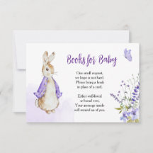 Peter Rabbit Purple Books para la tarjeta del bebé