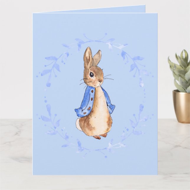Peter the Rabbit con tarjeta azul de corona (Planta pequeña)