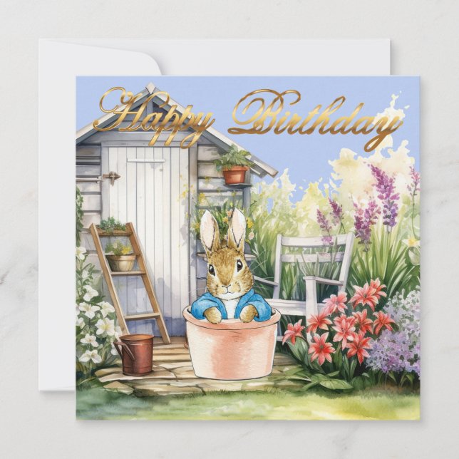 Peter the Rabbit Garden Shed Happy Birday (Anverso)