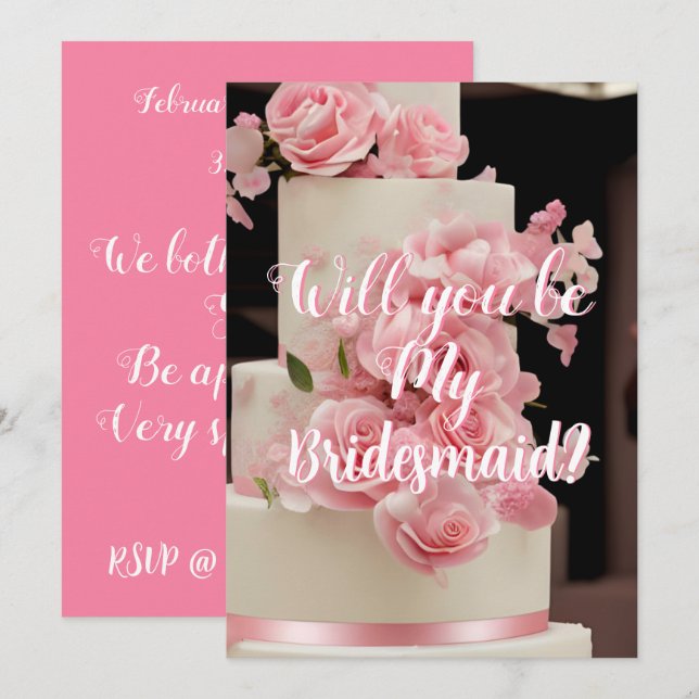 Petición de invitación a novias con pastelitos flo (Anverso / Reverso)