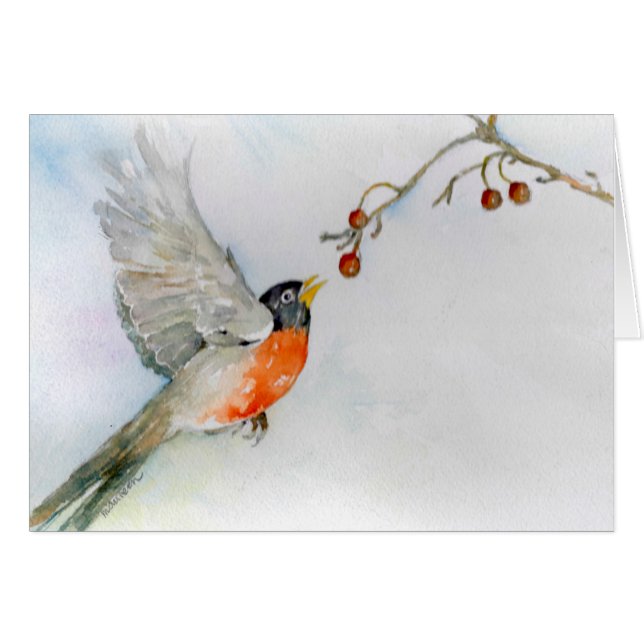 Petirrojo en vuelo (Anverso (Horizontal))