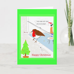 Petirrojo lindo adaptable de la tarjeta de Navidad
