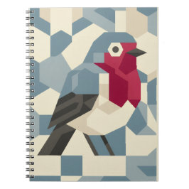 Petirrojo rojo en cuaderno en espiral de bloque ve