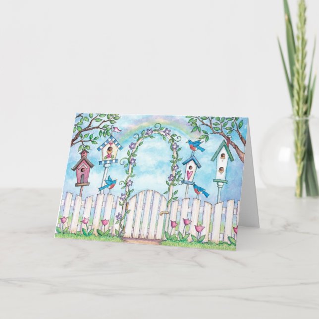 Petirrojos de la primavera - tarjeta de (Anverso)