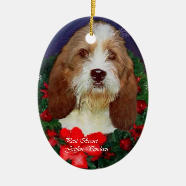 Petit Basset Griffon Vendeen Ornamento de Navidad (Frente)