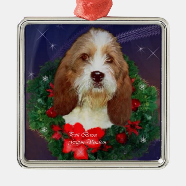 Petit Basset Griffon Vendeen Ornamento de Navidad (Frente)