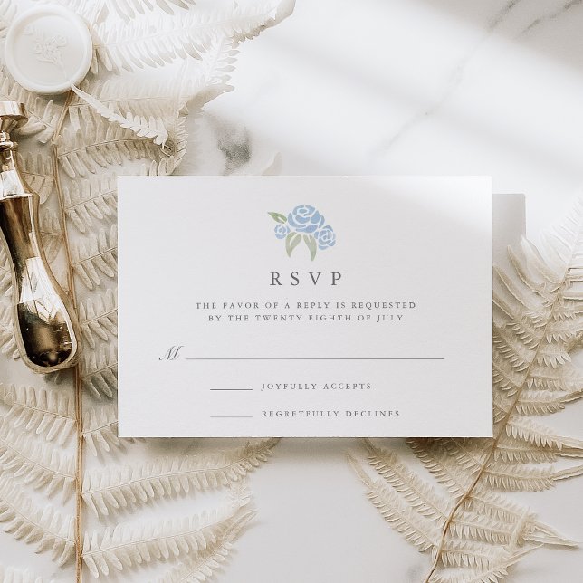 Petite Bouquet RSVP Card | Cornflower (Subido por el creador)