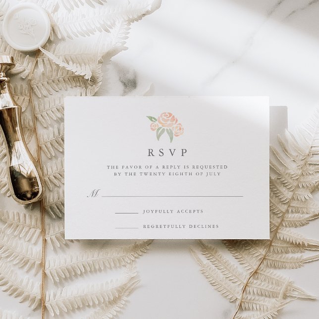 Petite Bouquet RSVP Card | Peach (Subido por el creador)
