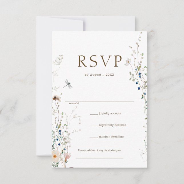 Petite Wildflower Wedding RSVP (Anverso)
