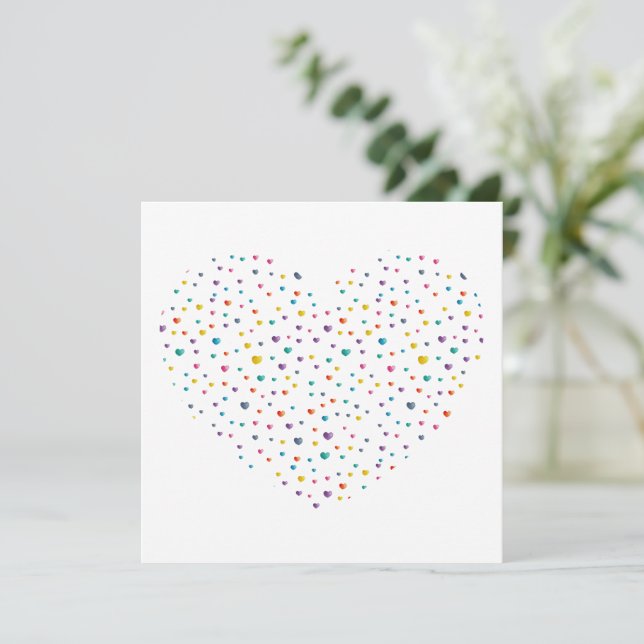 Petits cœurs grand cœur - Aquarelle (Anverso de pie)
