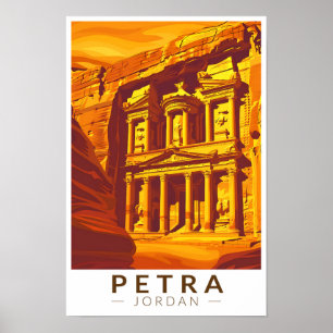 Petra Jordania Atardecer Viaje Arte Vintage