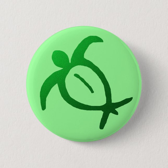 Petroglifo hawaiano de Honu - botón (Anverso)