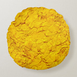Petunias esculpidas, Cojín decorativo redondo amar