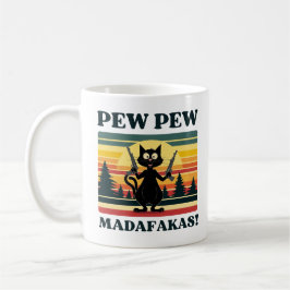 pew pew madafakas mug , taza de café de gato diver