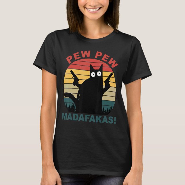 Pew Pew Madafakas Pew Cat Women Top Retro Sty (Anverso)