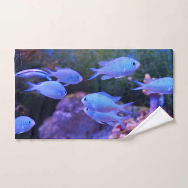 Pez azul tropical (Toalla de mano)