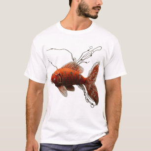 "Pez Dorado Abstracto" Camiseta Gráfica Artística