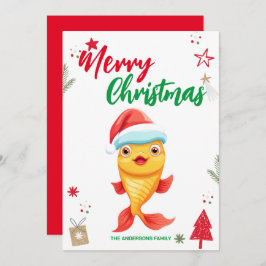 Pez dorado lindo nombre de familia de Navidad vaca