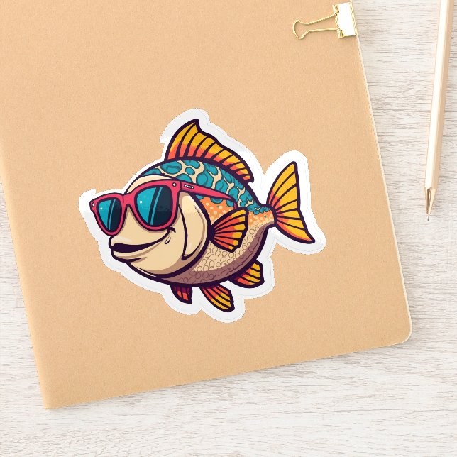"Pez Funky con Pegatina de Gafas de Sol (Cuaderno)