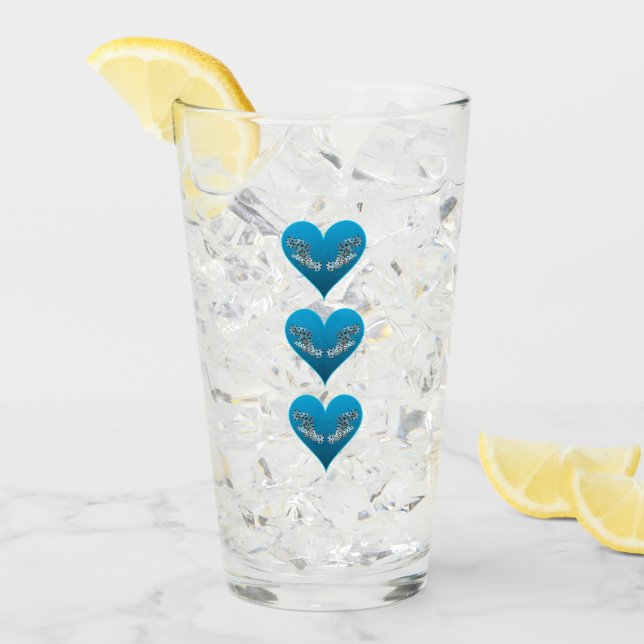 Pez Grouper - Corazones Azules, dispuestos vertica (Anverso (hielo))