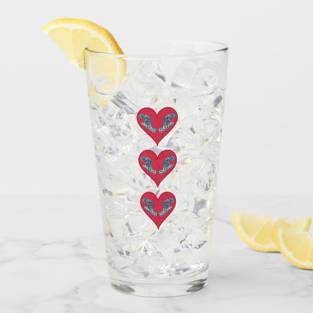 Pez Grouper - Corazones Rojos, dispuestos vertical (Anverso (hielo))
