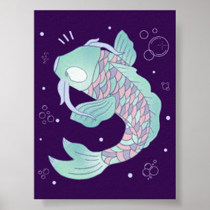 Pez Koi Pastel Arte Popular Caprichoso Subacuáti