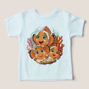 Pez payaso Dibujo animado lindo Familia Submarino