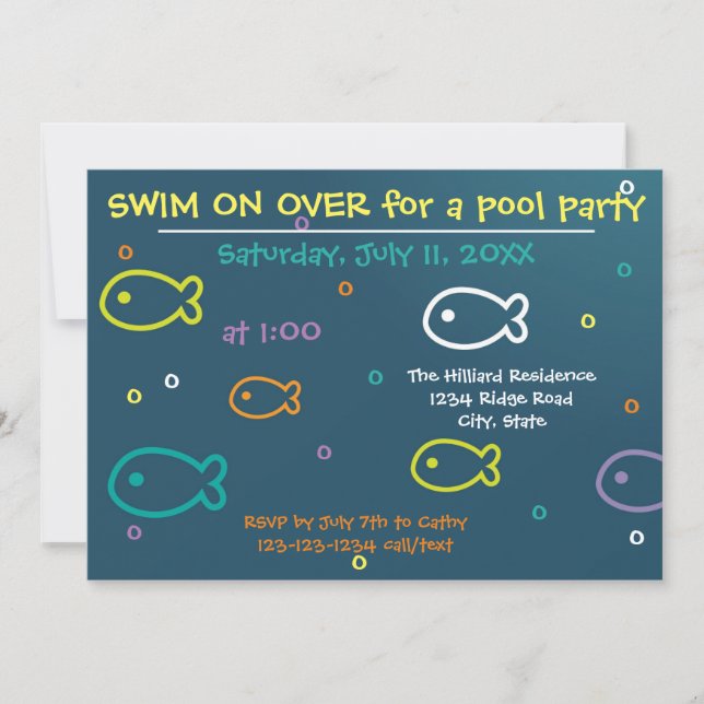 Pez y burbujas - Invitación a la fiesta de la pisc (Anverso)