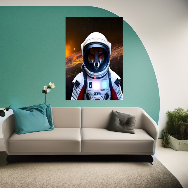 Pezón rojo en traje espacial | Poster de arte de I (Subido por el creador)