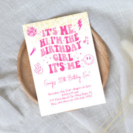 Pezuelo rosado en mi invitación de cumpleaños