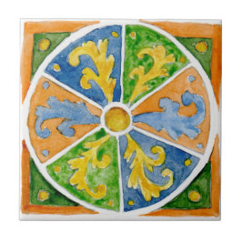 Pezzo de azulejo cerámico estilo siciliano “San Vi