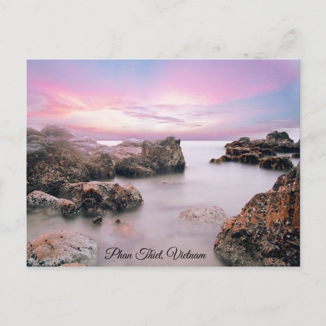 Phan Thiet, puerto costero de Vietnam. Foto postal (Anverso)