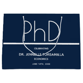 PhD Graduación Azul Partido Gran Bolsa de Regalo