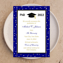 PhD Invitación doctoral Blue Confetti