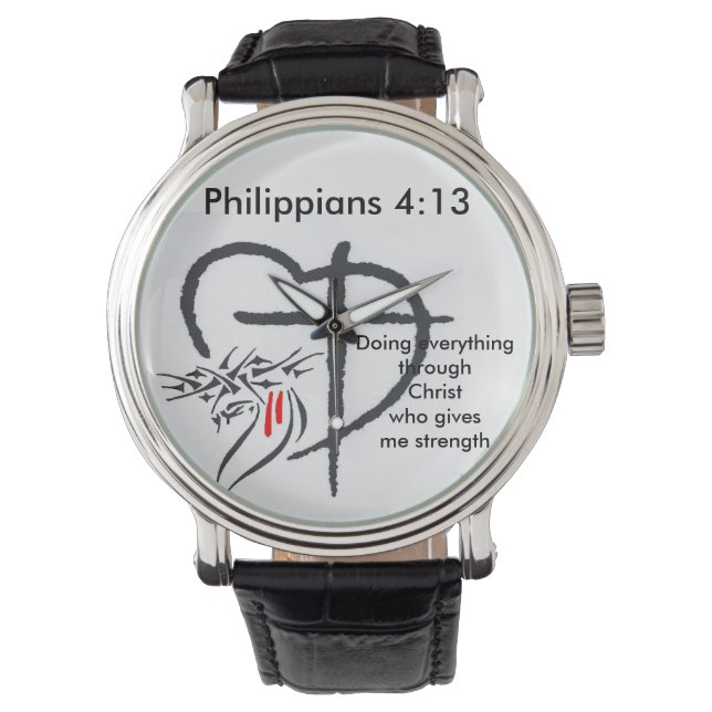 Phil 4:13 reloj masculino (Anverso)