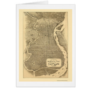 Philadelphia, mapa panorámico del PA - 1870