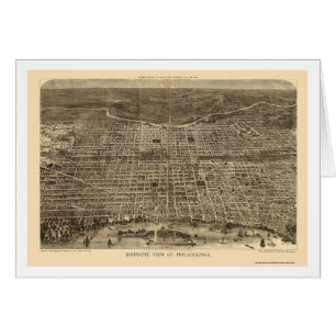 Philadelphia, mapa panorámico del PA - 1872