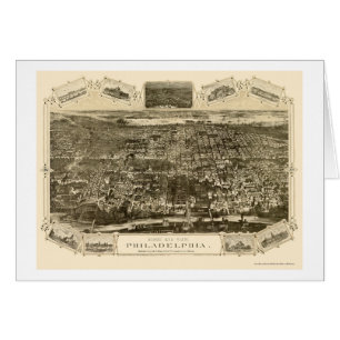 Philadelphia, mapa panorámico del PA - 1876