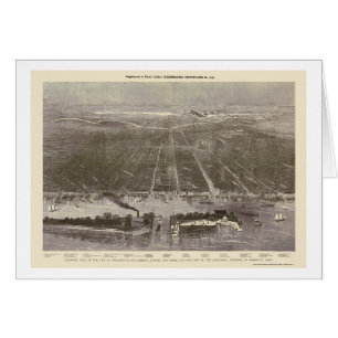 Philadelphia, mapa panorámico del PA - 1876
