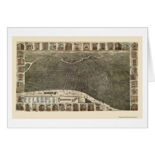 Philadelphia, mapa panorámico del PA - 1886