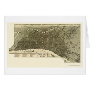 Philadelphia, mapa panorámico del PA - 1887